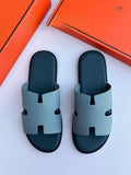Hermès Chypre Sandal in Slate Blue and Petrol Leather