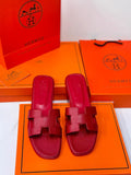 Hermès Oran Sandals – Bold Ruby Red Epsom Leather