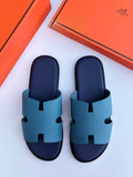 Hermès Chypre Sandal in Teal Leather and Navy Blue