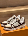 Louis Vuitton Trainer "Mocha" | Brown & White Grained Leather