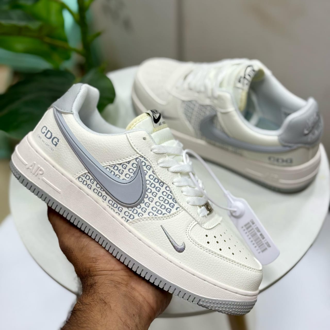 Nike Air Force 1 x CDG "Sail & Silver" – Streetwear Essential