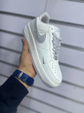 Nike Air Force 1 Low ’07 – White & Metallic Silver ✨