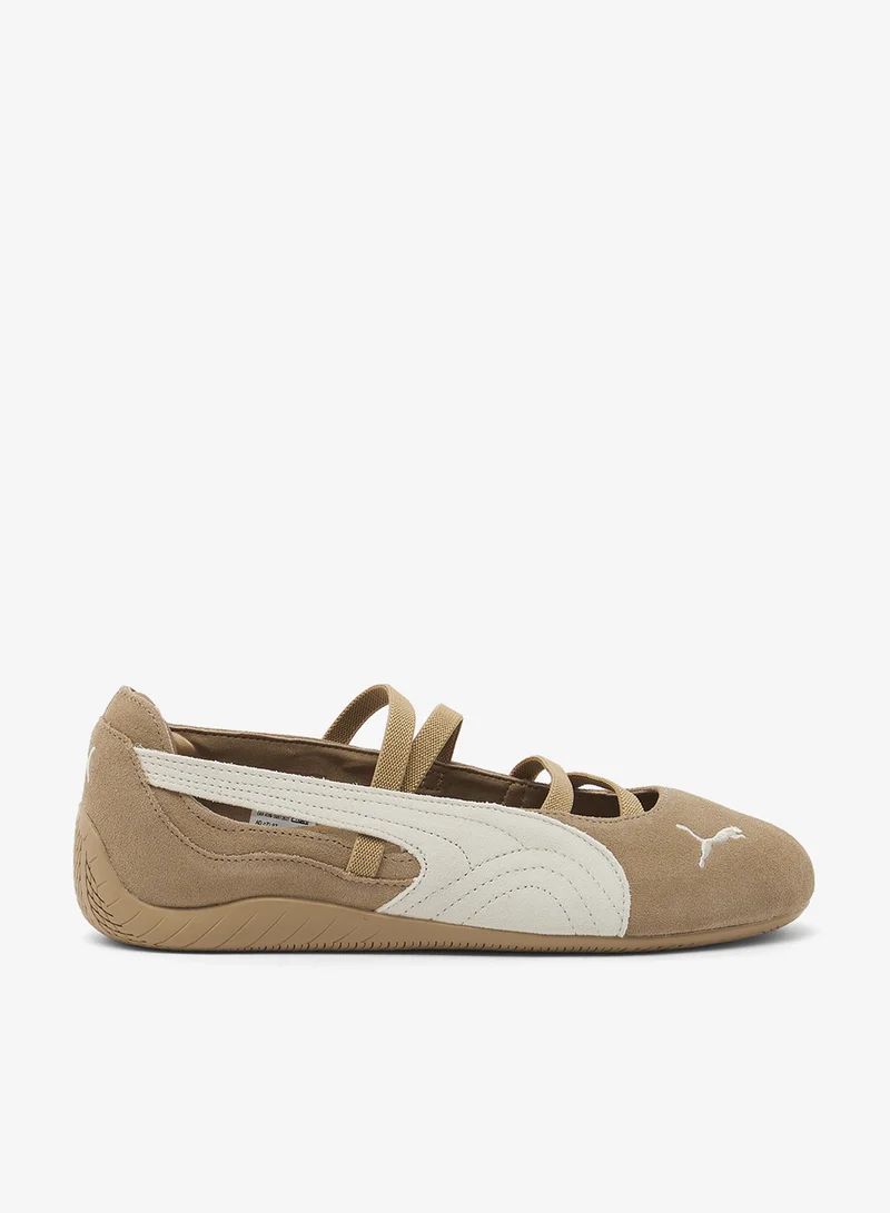 Puma Ballet Mary Jane Flats - Tan & White | Neutral Blokette