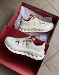 On Cloudtilt "White & Burgundy" | Gold Series Tech Runner