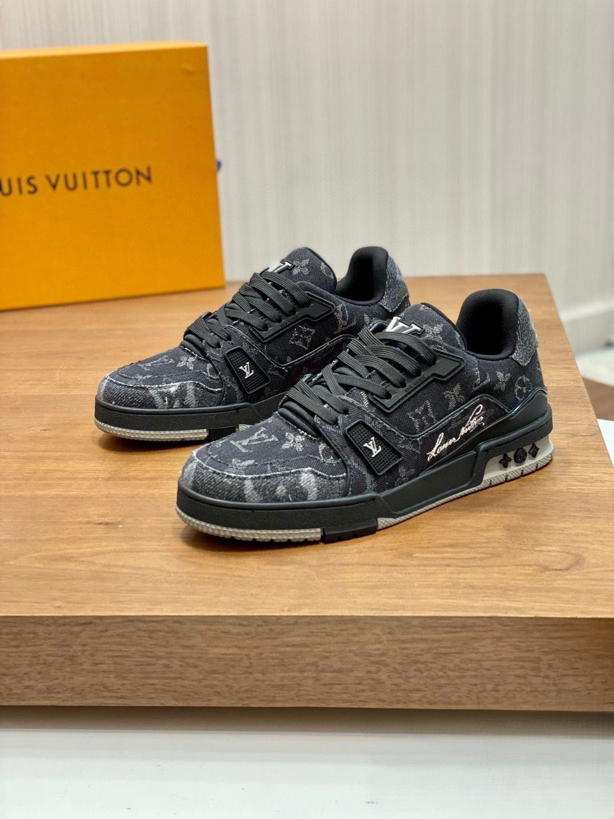 Louis Vuitton x Tyler, The Creator LV Trainer – Black Craggy Denim Monogram