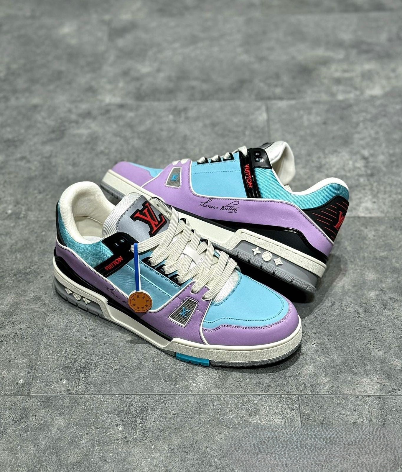 Louis Vuitton LV Trainer – Pastel Multi-Color (Purple/Blue/Black)