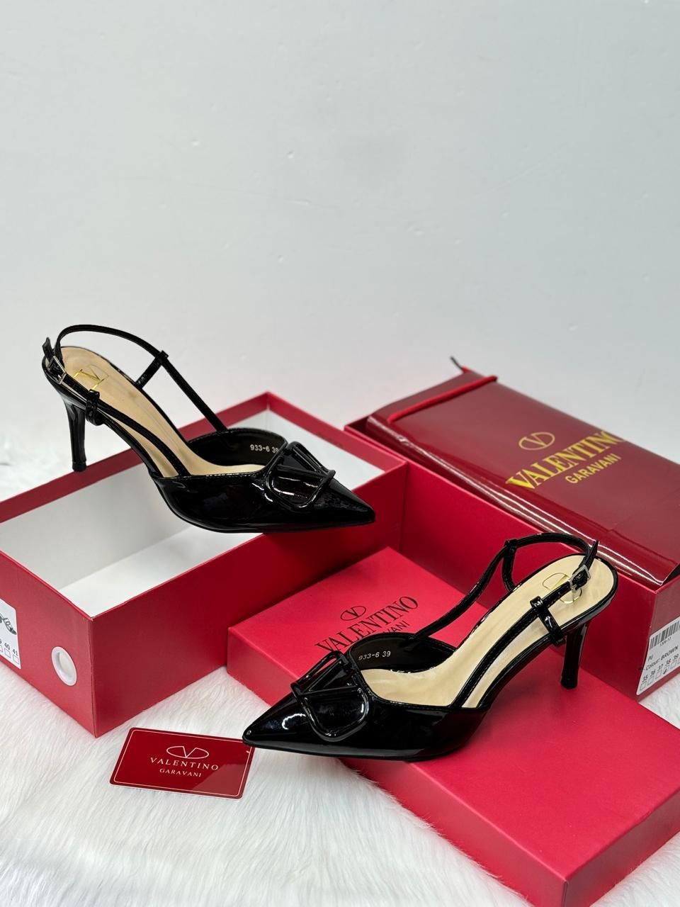 Valentino Garavani VLogo Patent Slingback Pumps