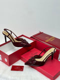 Valentino Garavani VLogo Slingbacks in Deep Wine Red