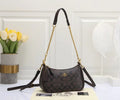 Coach Small Shoulder Bag – Brown Signature Canvas & Burgundy Leather