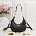 Coach Small Crescent Shoulder Bag – Brown/Black Signature Canvas