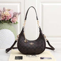 Coach Small Crescent Shoulder Bag – Dark Brown/Black Signature Canvas