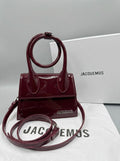 Jacquemus Le Chiquito Noeud – Glossy Patent Burgundy (Wine)