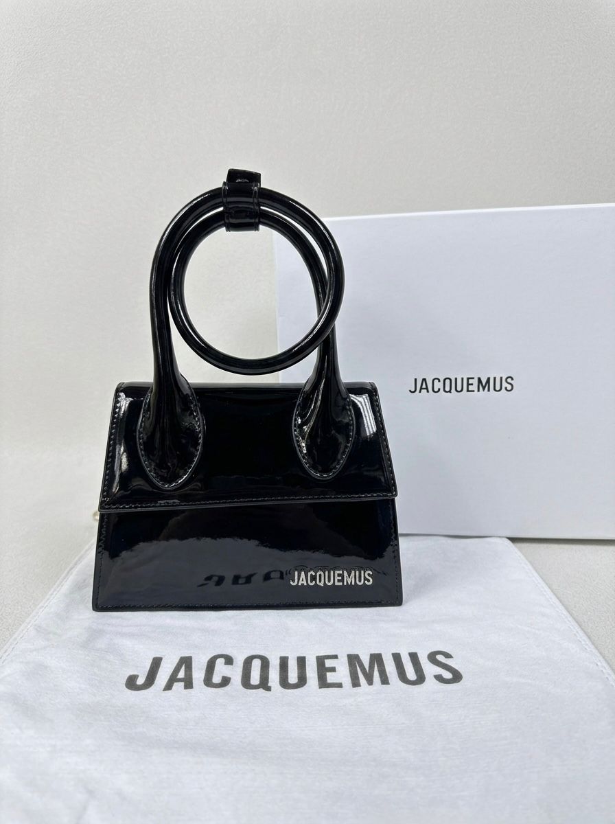 Jacquemus Le Chiquito Noeud – Glossy Patent Black